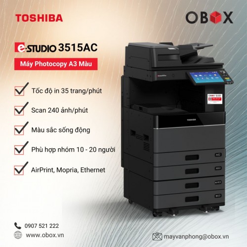 Máy Photocopy Màu Toshiba e-STUDIO 3515AC (Like New) – In Màu 35 Trang/Phút, Chuẩn Sắc, Bền Bỉ